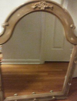 Vintage Hanging Mirror Coat Hat Rack