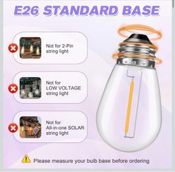 48 Pack LED S14 Replacement Bulbs for String Lights