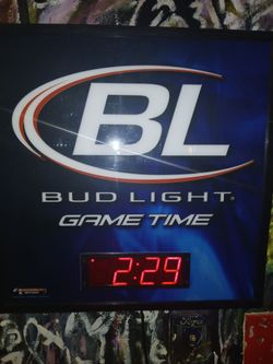 Bud Light Game Time LED Clock Sign