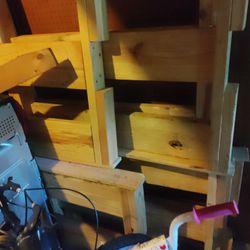 A Set Of Bunk Beds (2 Sets- 4 Bed Frames Total) Used And Garage Kept. Wooden Frame