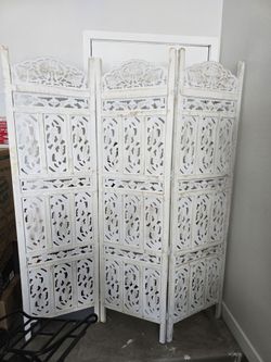 Shabby Chic  White Solid Wood Room Decorative Divider