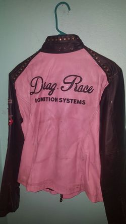 wilson leather drag jacket....size xl womens...like new ...vintage look and style