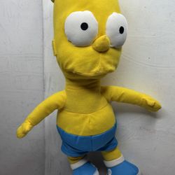 This is a plush Bart Simpson doll from the animated series "The Simpsons". 