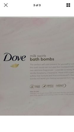 Dove milk swirls bath bombs