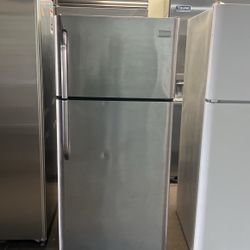 Frigidaire Stainless Steel Top Freezer Refrigerator Apartment Size 