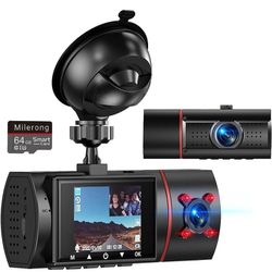 Dual Dash Cam Front and Inside with 64GB Card