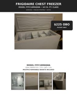 FRIGIDAIRE 18 CU. FT. CHEST FREEZER