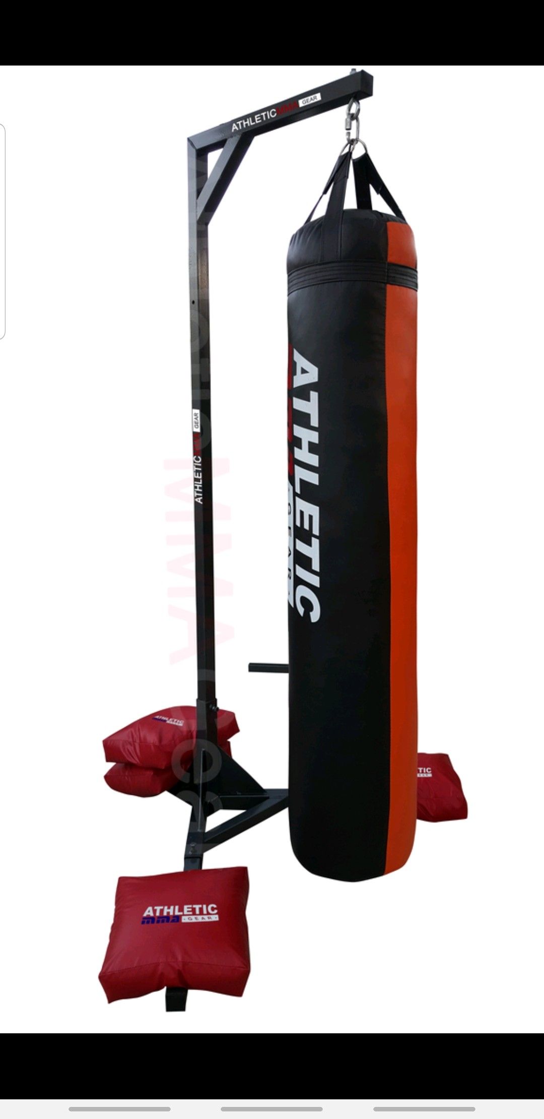 Muay Thai heavy bag 6' tall 150 pound with stand and 4 weight bags