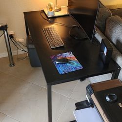 Black Desk/Table With Metal Legs