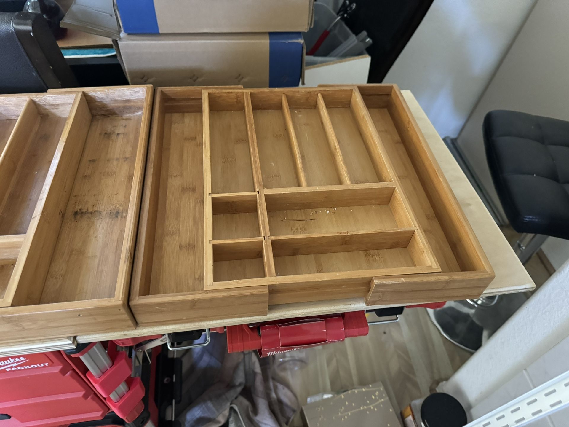 3 Used Bamboo Lichen Drawer Organizers
