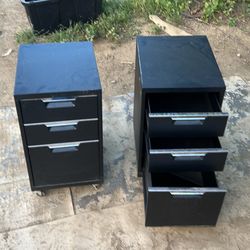 2 havenly TPS Black Metal 3-Drawer File Cabinet on Wheels