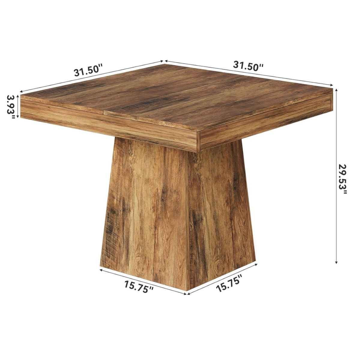 31.5" Small Dining Table for 4, Farmhouse Kitchen Table