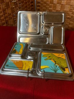 PlanetBox Rover Bento Lunch Box Silver Stainless Steel, 5-Compartment Set of 2-$48 CASH