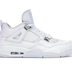 Nike Air Jordan 4 Retro “Pure Money” – Triple White Men’s Sneakers – Classic Jordan 4 – New with Box