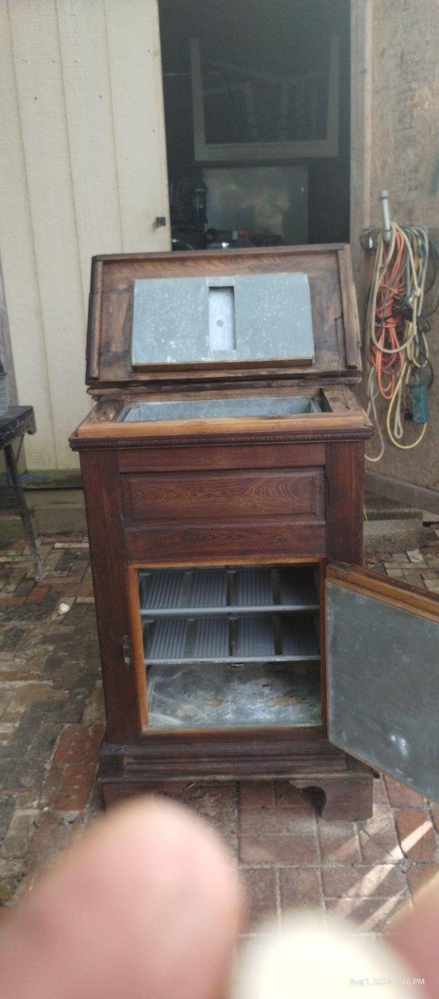 Antique Icebox With Lift top