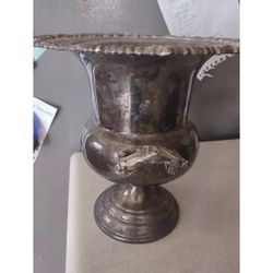 Silver Plate Champagne Bucket With Tilting Damage