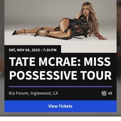 (2) Tate McRae Tickets Kia Forum  250$