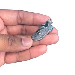 925 Sterling Silver Sneaker Pendant • 12.6g • Detailed Shoe Charm