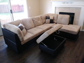 Sectional and ottoman