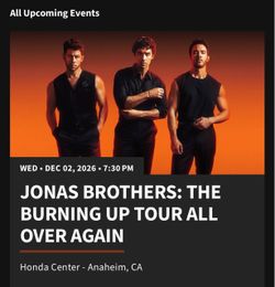 12/2 JONAS brothers Anaheim