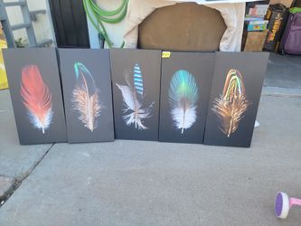 Feather Frames Set , Art, Decor
