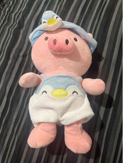 Miniso Life Gigi Pig Plush Penguin Outfit Headband Mask Pajama Costume Plush NWT