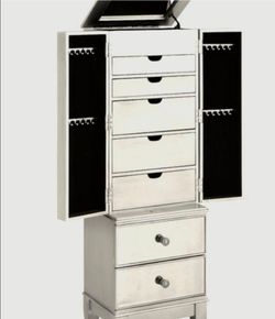 Retired Pier 1 Venetian Mirrored Jewelry Armoire French Regency Cabinet