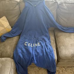 celine jogging suit ,blue , nice , comfortable , great designer brand