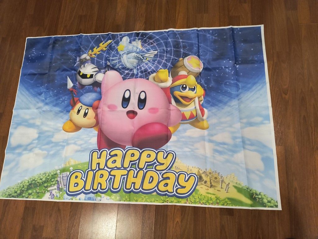 Kirby Birthday Banner