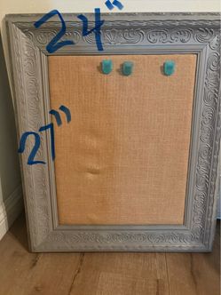 Framed Burlap Bulletin Board 24x27