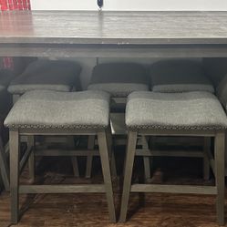 Gray 6-Piece Counter Height Dining Set