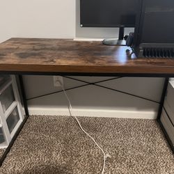 Rustic wooden Desk Metal Legs