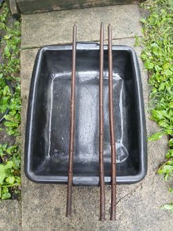 3' steel stakes & utility mixing tub