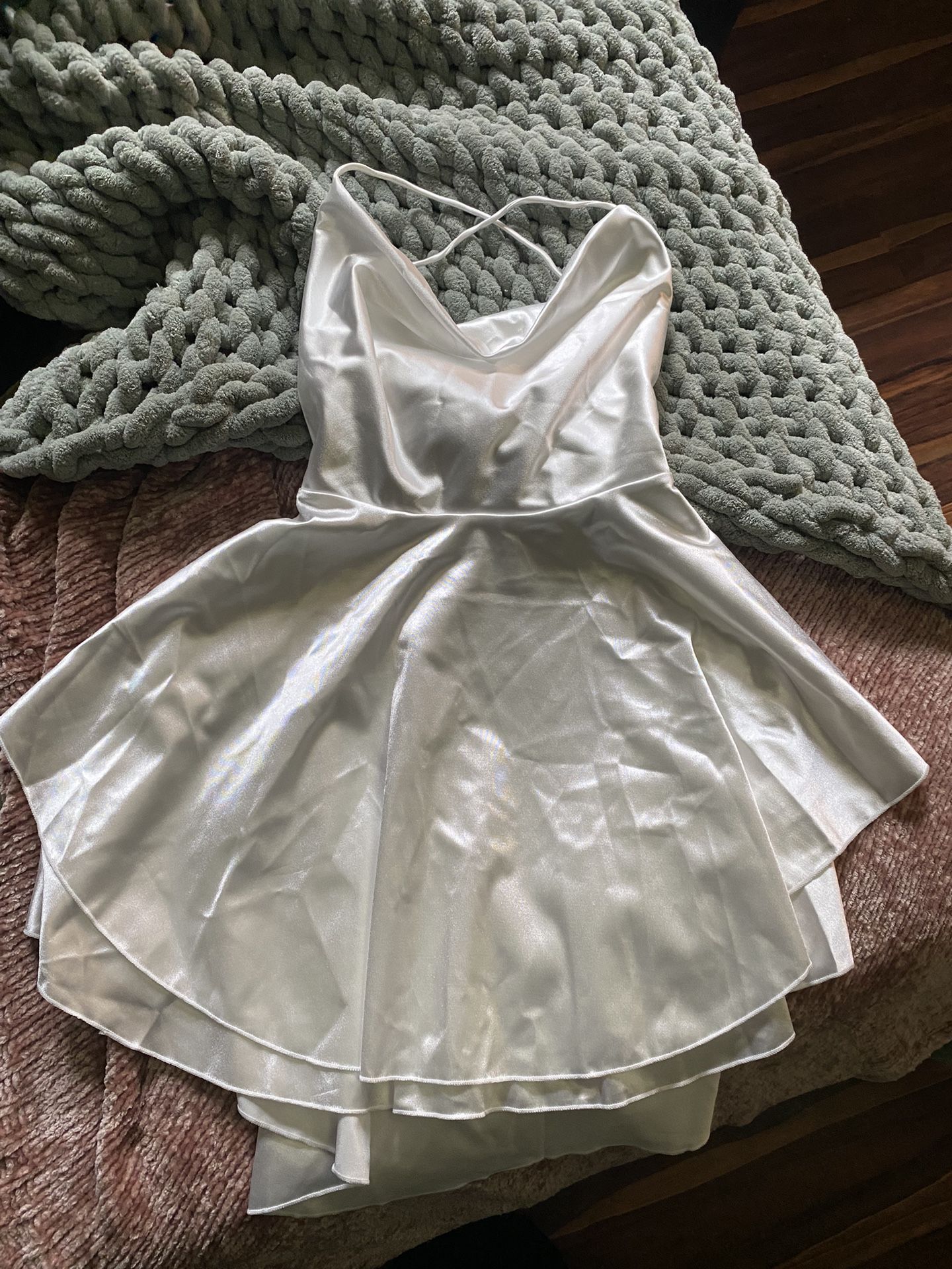 White Silk Corset Dress 