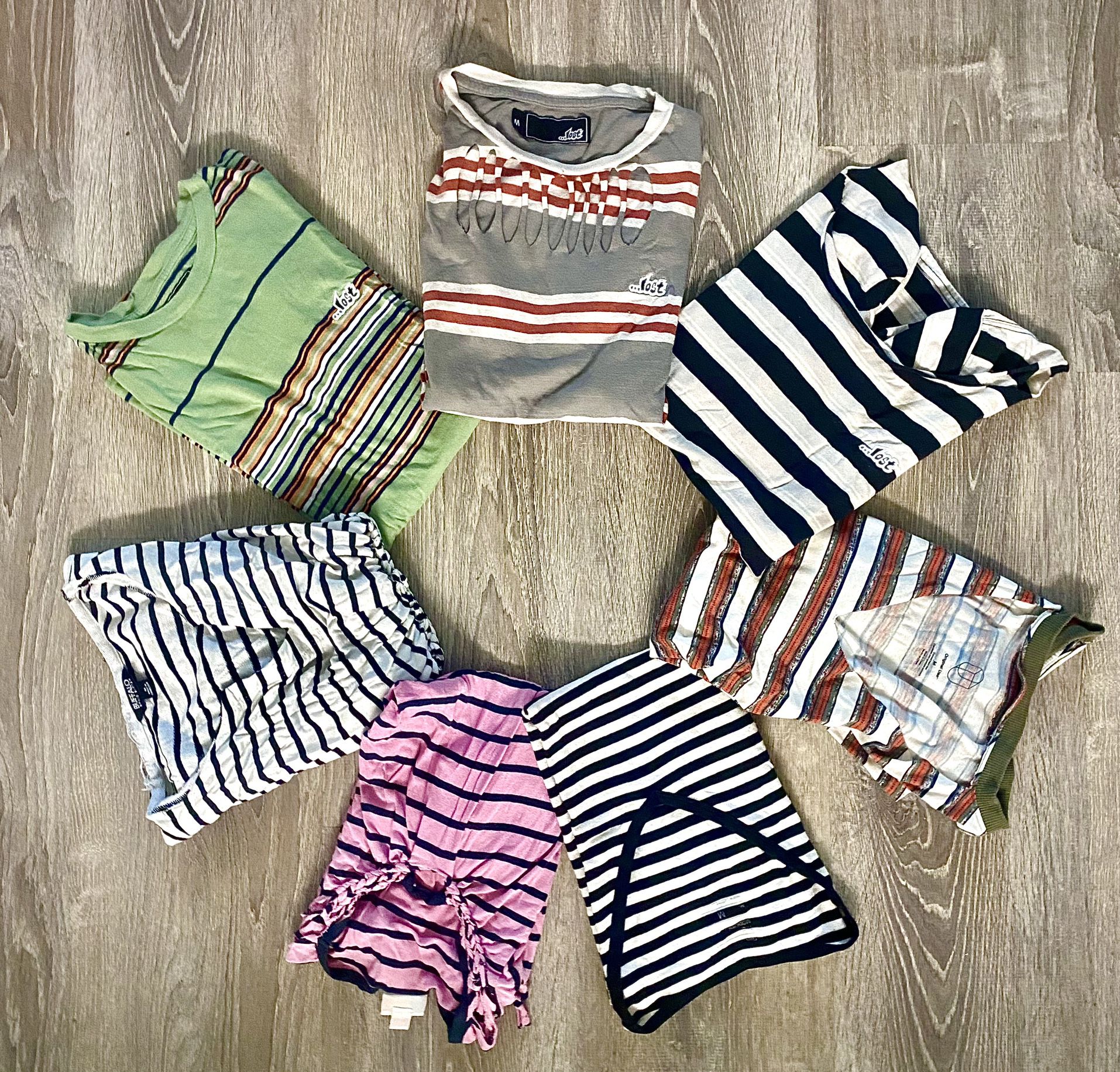 Bundle of 7 striped t-shirts: Lost, Old Navy, LulaRoe & more! S/M