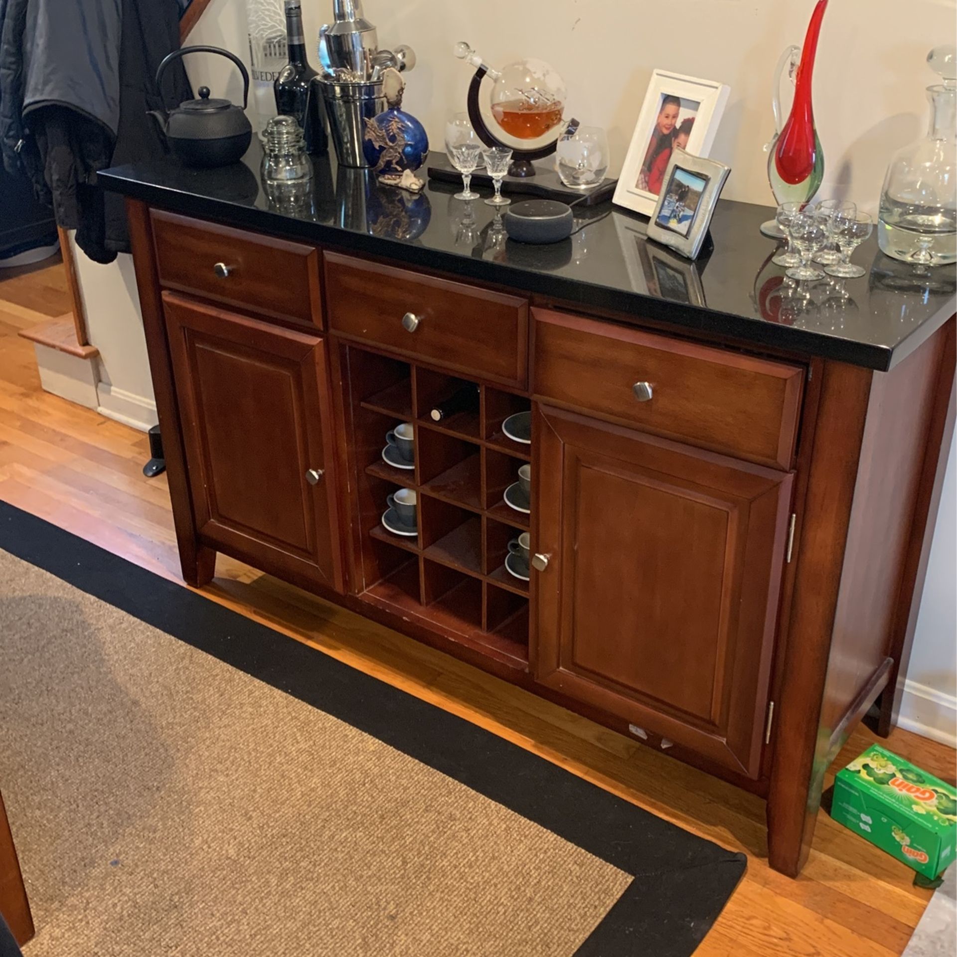 Granite Top Buffet And Dining Room Table And 6 Chairs for Sale in