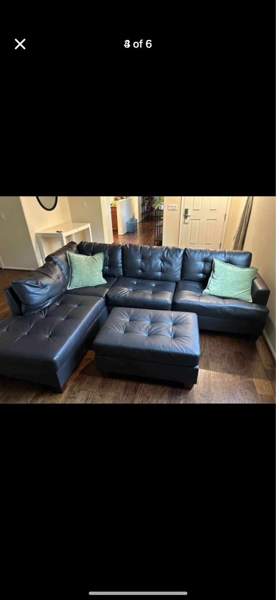 Brown faux leather Sectional Couch