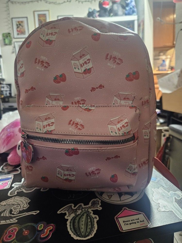 Pink Strawberry Backpack