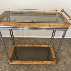 Antique Glass Drink Serving Cart