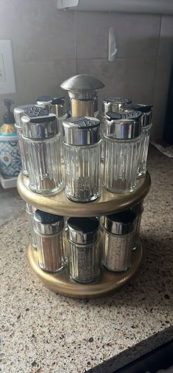 Two-Tier Rotating Spice Rack with Jars