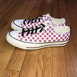 NEW Converse Chuck 70 OX "Happy Camper" Smiley Pink Women's Sz 11.5 Men's Sz 9.5 New without box