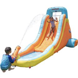 Sportspower My First Inflatable Water Slide - Heavy-Duty Outdoor Slide with Water Cannon and Splash Pool with Blower, 186" L x 80.4" W x 84" H