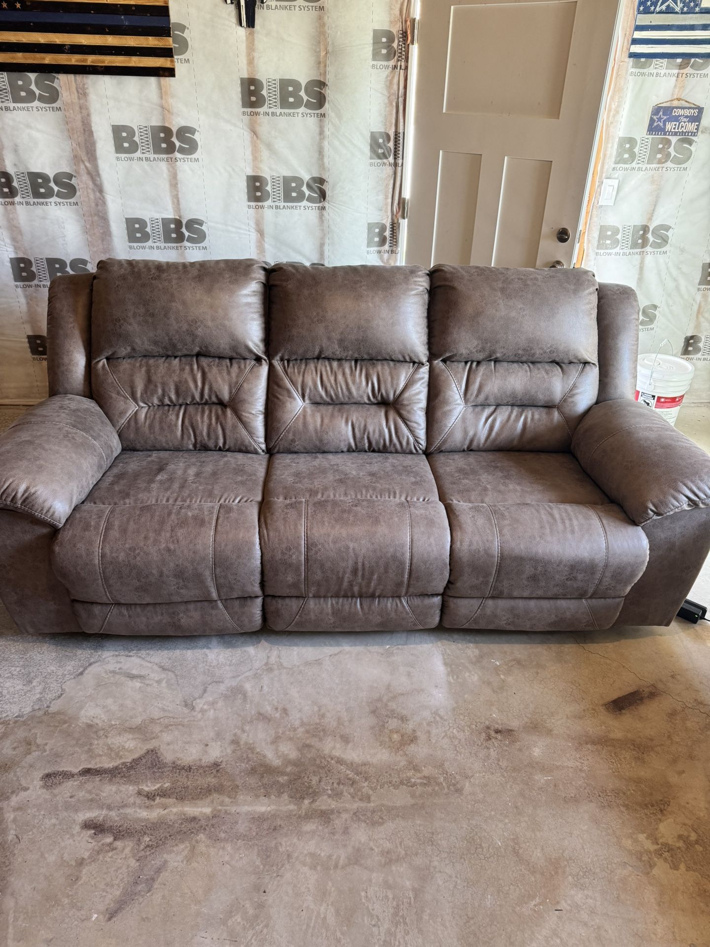 Micro Suede Power Reclining Sofa/Loveseat