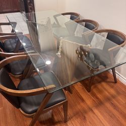 Glass Dining Table 76inch Long