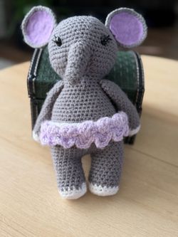 Handmade Crochet Elephant Stuffed Animal New!