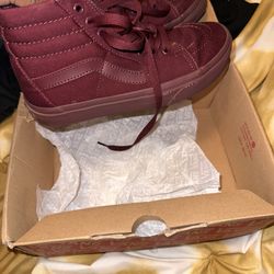 Burgundy Vans size 5