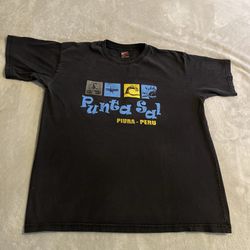 Vintage Peru Original Sport Punta Sal Piura Mens Graphic Shirt Black Size Medium