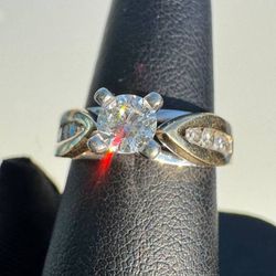 14k two tone gold  diamond engagement ring