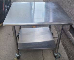 Stainless Steel Commercial Work Table on Casters