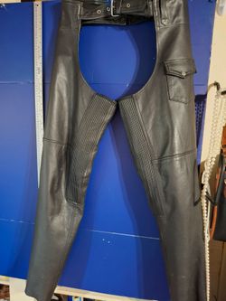 Bikers Leather Chaps 34" Leg